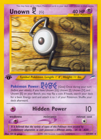 Unown [G] 27/113 Neo Neo Destiny