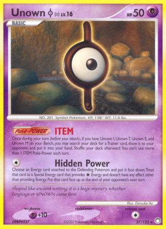 Unown I 37/123 Diamond & Pearl Mysterious Treasures