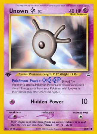 Unown [K] 58/66 Neo Neo Revelation