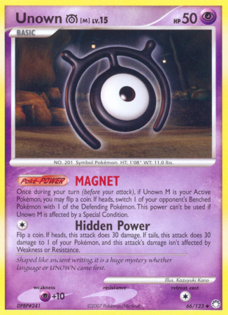 Unown M 66/123 Diamond & Pearl Mysterious Treasures