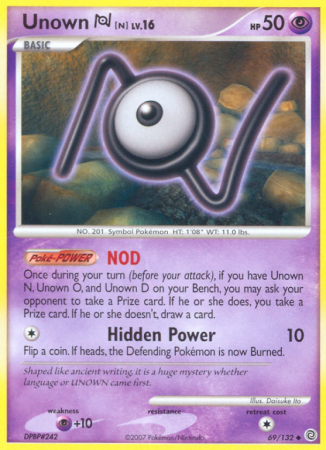 Unown N 69/132 Diamond & Pearl Secret Wonders