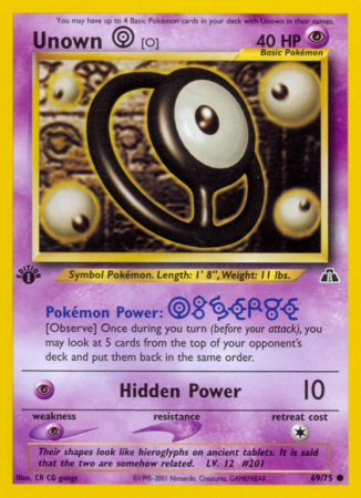 Unown [O] 69/75 Neo Neo Discovery
