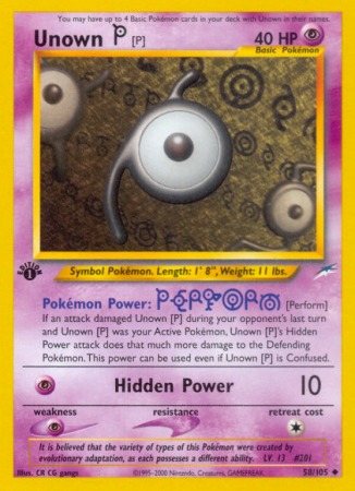 Unown [P] 58/113 Neo Neo Destiny