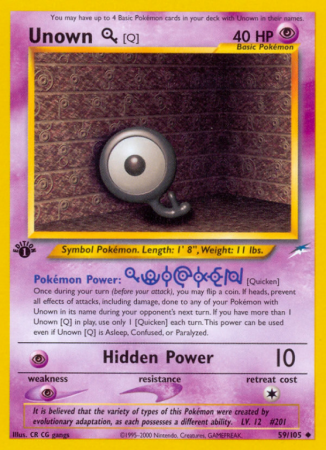 Unown [Q] 59/113 Neo Neo Destiny