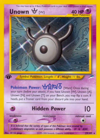 Unown [W] 29/113 Neo Neo Destiny