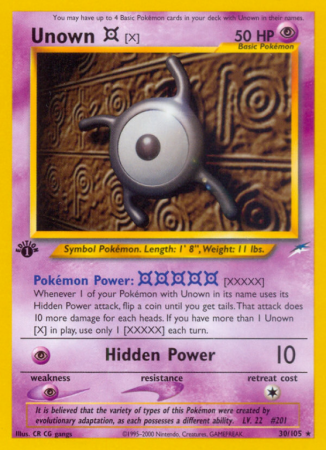 Unown [X] 30/113 Neo Neo Destiny