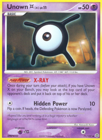 Unown X 71/132 Diamond & Pearl Secret Wonders