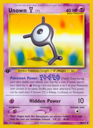 Unown [Y] 40/66 Neo Neo Revelation