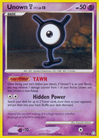 Unown Y 81/146 Diamond & Pearl Legends Awakened