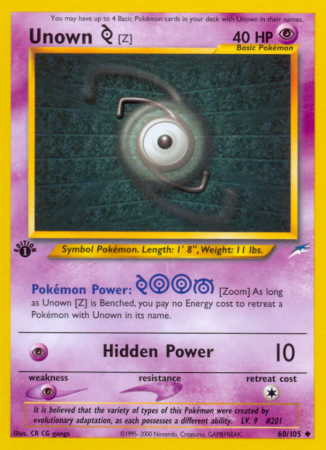 Unown [Z] 60/113 Neo Neo Destiny