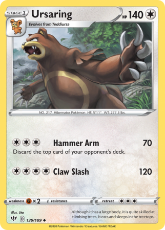 Ursaring 139/189 Sword & Shield Darkness Ablaze