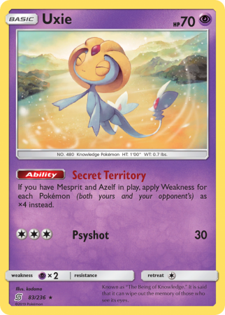 Uxie 83/236 Sun & Moon Unified Minds
