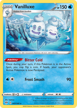 Vanilluxe 47/189 Sword & Shield Darkness Ablaze