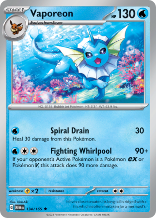 Vaporeon 134/165 Scarlet & Violet 151