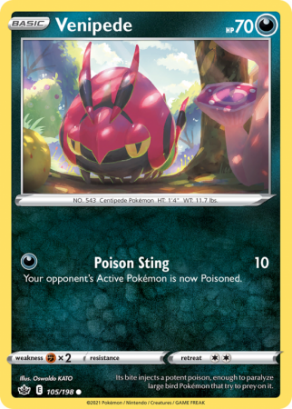 Venipede 105/198 Sword & Shield Chilling Reign