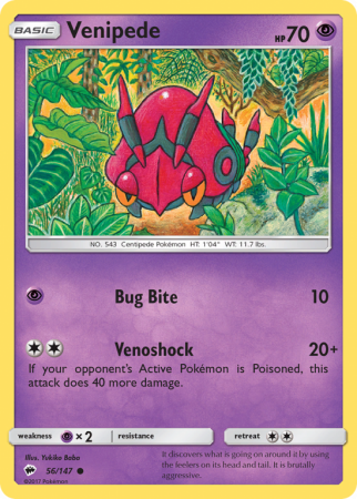 Venipede 56/147 Sun & Moon Burning Shadows