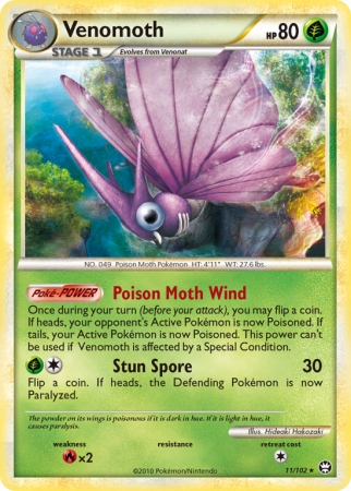Venomoth 11/102 HeartGold & SoulSilver HS—Triumphant