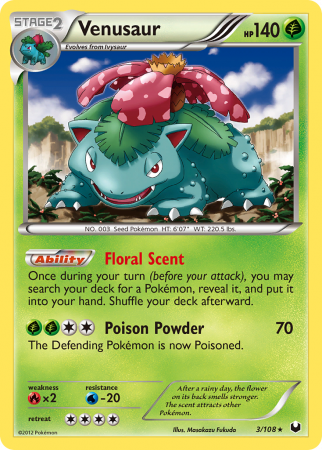 Venusaur 3/108 Black & White Dark Explorers
