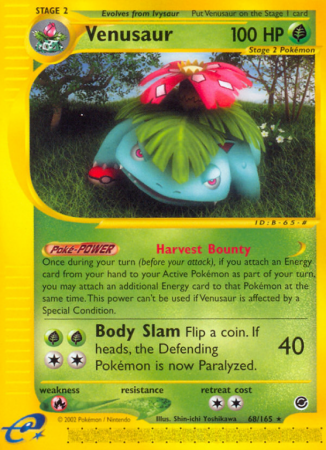 Venusaur 68/165 E-Card Expedition Base Set