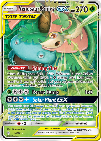 Venusaur & Snivy-GX 1/236 Sun & Moon Cosmic Eclipse