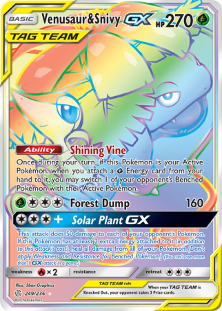 Venusaur & Snivy-GX 249/236 Sun & Moon Cosmic Eclipse