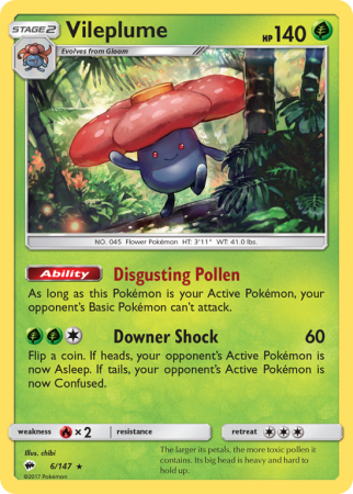 Vileplume 6/147 Sun & Moon Burning Shadows