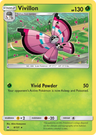 Vivillon 8/131 Sun & Moon Forbidden Light