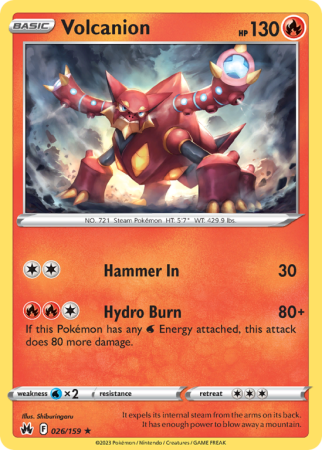 Volcanion 26/159 Sword & Shield Crown Zenith