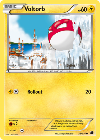 Voltorb 32/116 Black & White Plasma Freeze