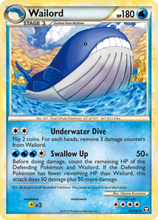 Wailord 31/102 HeartGold & SoulSilver HS—Triumphant