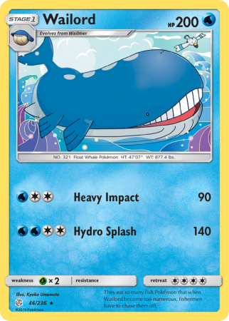 Wailord 46/236 Sun & Moon Cosmic Eclipse