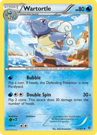 Wartortle 15/101 Black & White Plasma Blast