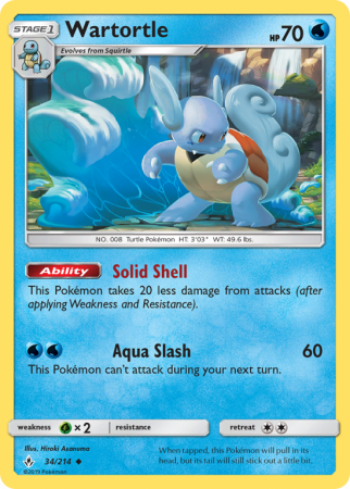 Wartortle 34/214 Sun & Moon Unbroken Bonds