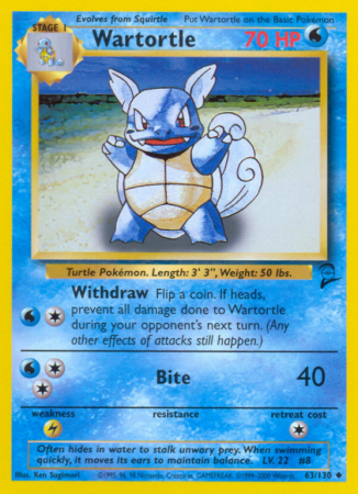 Wartortle 63/130 Base Base Set 2