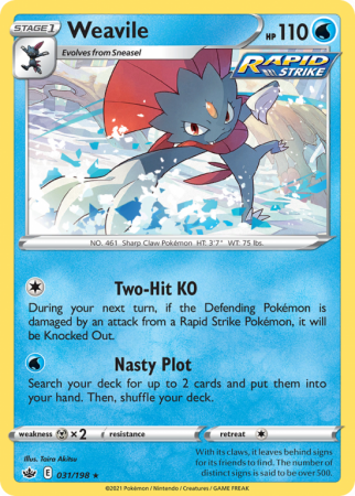Weavile 31/198 Sword & Shield Chilling Reign