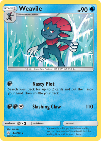 Weavile 44/236 Sun & Moon Cosmic Eclipse
