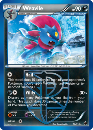 Weavile 66/116 Black & White Plasma Freeze