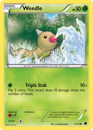 Weedle 1/116 Black & White Plasma Freeze