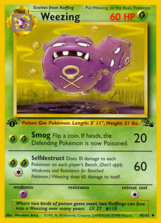 Weezing 45/62 Base Fossil