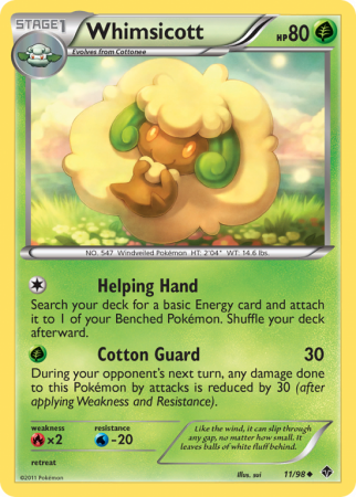 Whimsicott 11/98 Black & White Emerging Powers