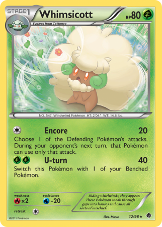 Whimsicott 12/98 Black & White Emerging Powers