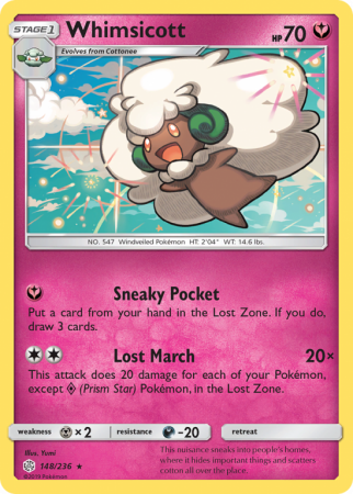 Whimsicott 148/236 Sun & Moon Cosmic Eclipse