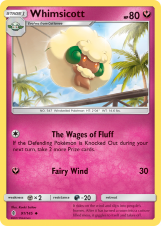 Whimsicott 91/145 Sun & Moon Guardians Rising