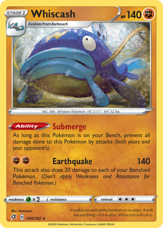 Whiscash 100/192 Sword & Shield Rebel Clash