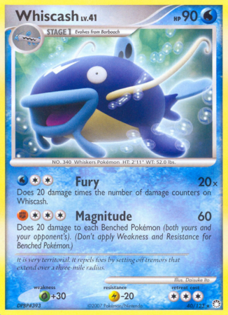 Whiscash 40/123 Diamond & Pearl Mysterious Treasures