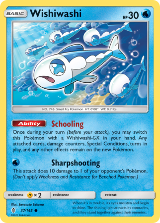 Wishiwashi 37/145 Sun & Moon Guardians Rising