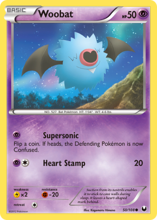 Woobat 50/108 Black & White Dark Explorers