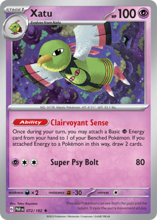 Xatu 72/182 Scarlet & Violet Paradox Rift