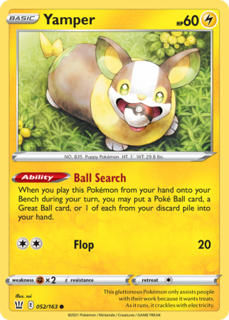 Yamper 52/163 Sword & Shield Battle Styles