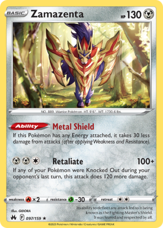 Zamazenta 97/159 Sword & Shield Crown Zenith